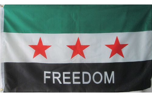 Bandera Siria Independencia (tamaño 90x150cms)doble Faz Poly