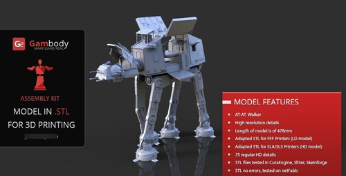  Archivo Stl Impresión 3d - Star Wars At-at