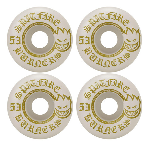 Ruedas De Skate Spitfire Burners 53 Mm 99a Blanco/dorado