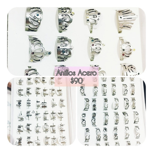 Lote 4 Cajas Anillos Surtidas X36u A $33 De Costo C/u
