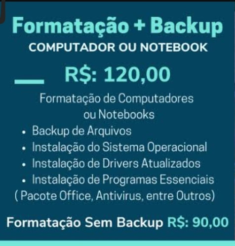 Imagem 1 de 1 de Formatação Computadores