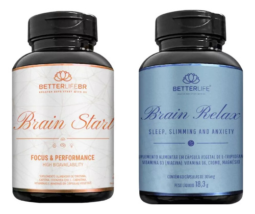 Kit Suplemento Betterlife - Brain Relax +  Brain Start