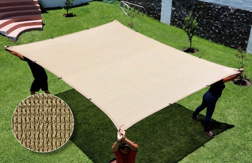 Malla Sombra 10x4 Mts Beige 80% Lista Para Colocar