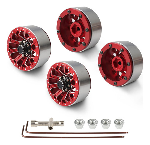 Rchobbytop 1.9 Ruedas Beadlock, 4pcs Llantas De Aluminio
