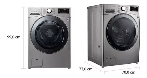Lavadora Secadora LG Turbowash 22kg Wd22vv2s6br Acero Inox Color Plateado