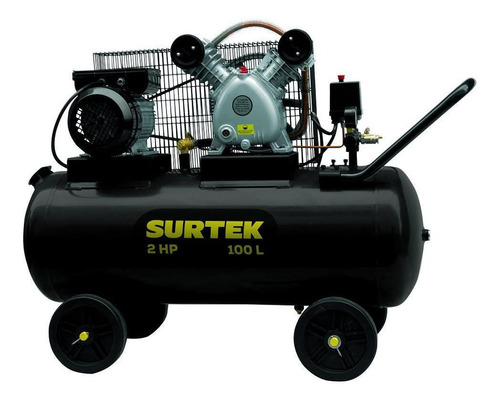 Compresor De Aire Banda Horizontal 3hp 100l Surtek Comp6100b