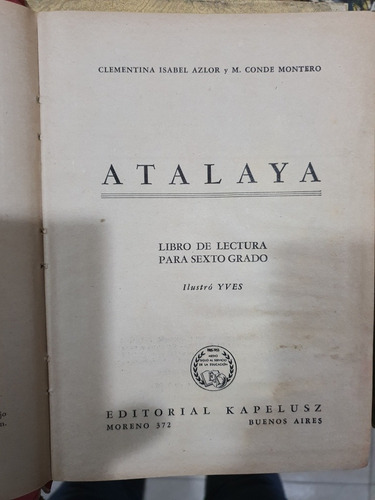 Libro De Lectura Para 6to.grado- Elevacion Año 1956 (Usado)