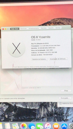 Macpro 5.1 Meados 2010 - 2 X 6 Core -64gb Ram - 960gb Pcissd