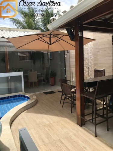 Imagem 4 de 30 de Casa 4 Suítes Em Condomínio Fechado, Buraquinho - Lauro De Freitas - Ca01136 - 70448689