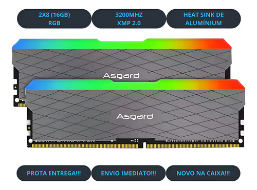 Memória Ram Asgard Ddr4 4x8 32gb Rgb 3200mhz Xmp 2.0 Cl18 Nw
