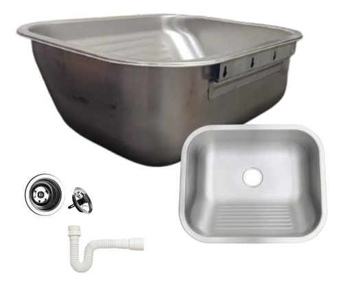 Tanque Inox Fixação Em Parede 50x40 Fosco Escovado