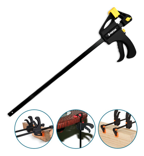 Kit Grampo Aperto Rápido Fertak 450mm Preto 10 Pçs 18pol