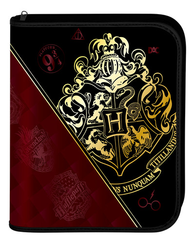 Fichário Universitário Harry Potter Com 48fls Ziper - Dac Cor Preto