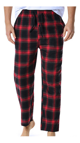 Pijama A Cuadros R Pants Para Hombre, Estilo Recto, Yoga En