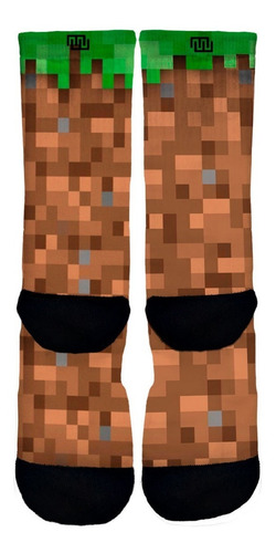 Imagem 3 de 3 de Meia Infantil - Minecraft Pixel - Cano Alto - Meias Elite