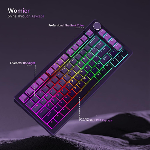 Womier Shine Through Pbt Keycaps 60 75 100 Percent Cherry...