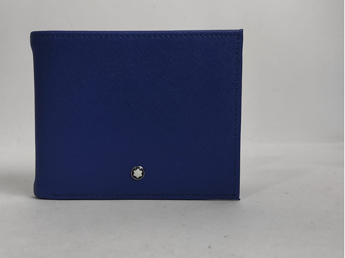 Cartera Montblanc Azul Con Interior Negro 