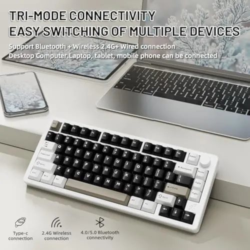 Teclado Mecánico Inalámbrico Attack Shark X86 75% Trimodo
