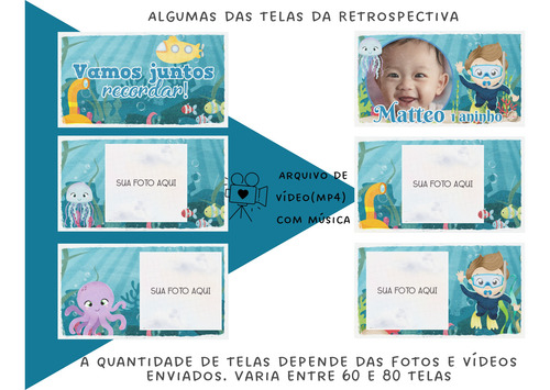 Retrospectiva Digital Animada Tema Fundo Do Mar - Menino Azul