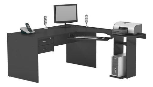 Escritorio Puesto De Trabajo Oficina 2 Caj 150cm 18mm 915 Negro