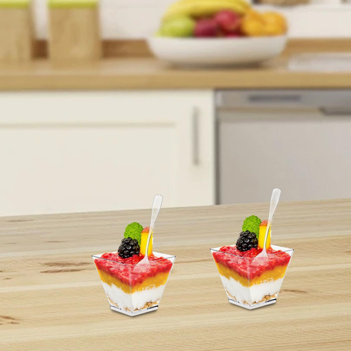 Copos Para Pudim, Mini Copinhos Para Sobremesa Com Colheres