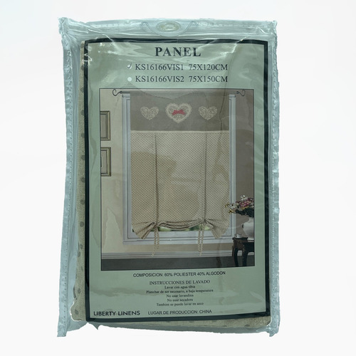 Imagen 4 de 5 de Cortina Visillo Panel Vintage De 75x150