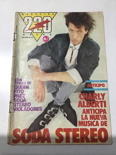 Revista Magazine 220 Soda Stereo Sept 86 Derby Rock Festival