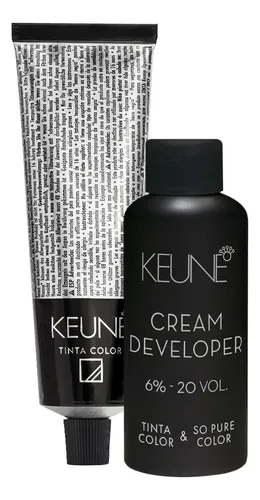 Kit Keune Tinta Color Louro Claro 8 E Oxidante 6% 20 Vol