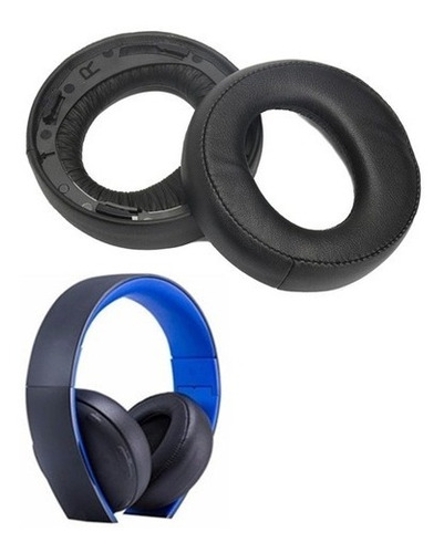 Almofadas Espuma Headset Sony Estéreo Ps3 Ps4 Gold 7.1 Preto