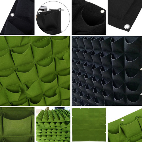 Imagen 4 de 9 de Jardín Vertical De Geotextil. 9 Bolsas. Huerto Y Muro Verde