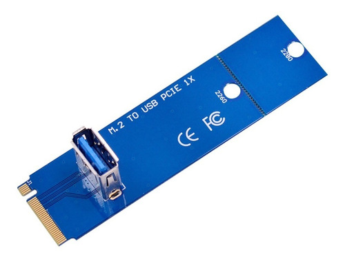 Adaptador M.2 A Usb 3.0 Pcie X1 Minería Riser Cripto Color Azul