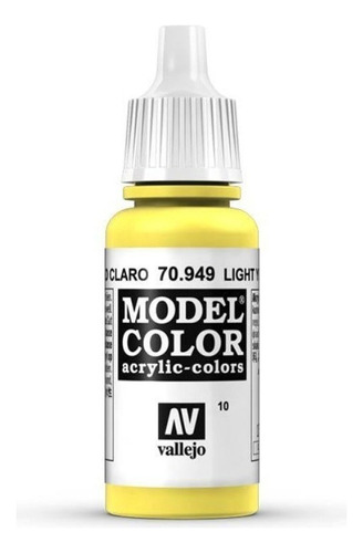Vallejo Model Color 17ml Pintura Acrílica Color 10 Amarillo Claro 70.949
