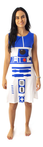 Star Wars R2d2 - Vestido De Disfraz Para Mujer, Para Cospla.