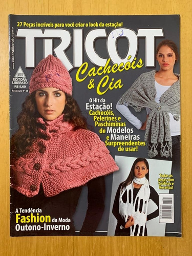 Revista Tricot 48 Cachecol Lã Xalé Pelerines Crochê 360p