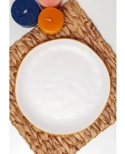 Plato Oslo De Porcelana Blanca Con Borde Alto - Ø24 Cm, Aptos Para Microondas Y Lavavajillas
