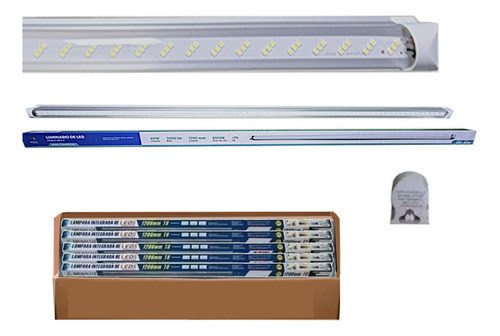 Tubo Led Regleta Luz Fria 120cm 40 Watts 3000lm 10 Piezas Estructura Blanco