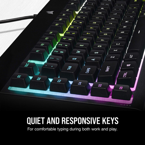 Teclado Corsair K55 Rgb Pro Xt Qwerty Us Layout - Negro
