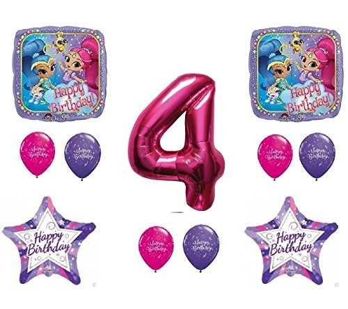 Shimmer And Shine 4th Fourth Happy Birthday Party Balloons D