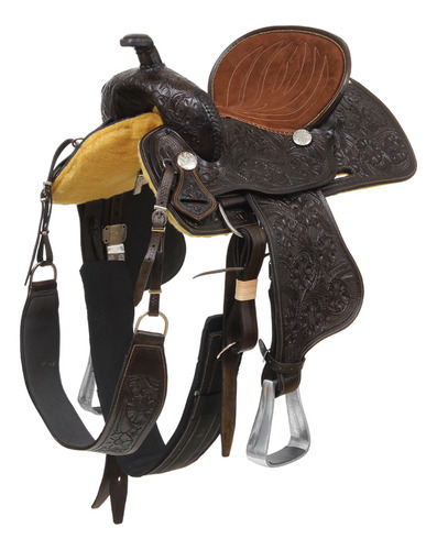 Sela Quarto De Milha 3 Tambores Completa Assento 15 Bronc-s