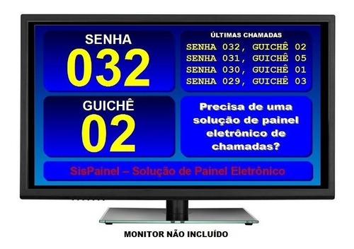 Painel Eletrônico De Chamadas Senha Guichê Simples