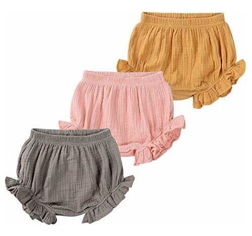 Short Mygbcpjs Paquete De 3 Pantalones Bombachos Con Volante