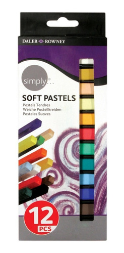 Set 12 Pasteles Suaves Gis Colores Surtidos Daler Rowney