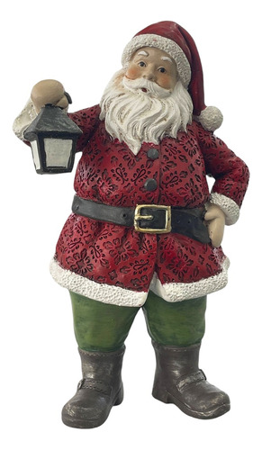 Figura Navideña, Santa Claus Con Farol | Decoración Navidad