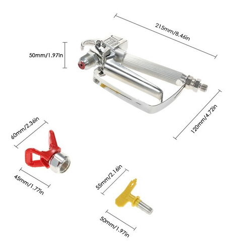 Imagen 6 de 6 de Kit De Pistola Pulverizadora De Pintura High Pre Airless