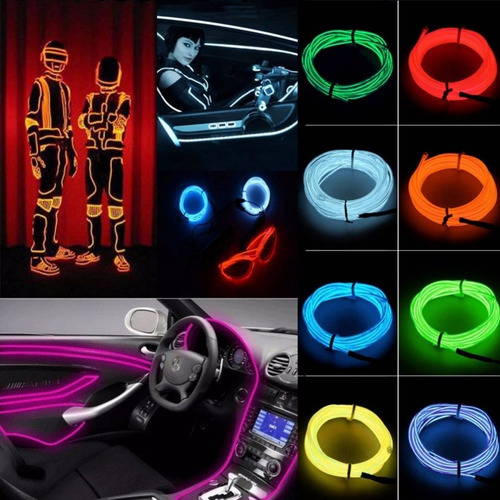Tira Luminosa Hilo De Neon Led El Wire 12v Tuning 3m Tuning