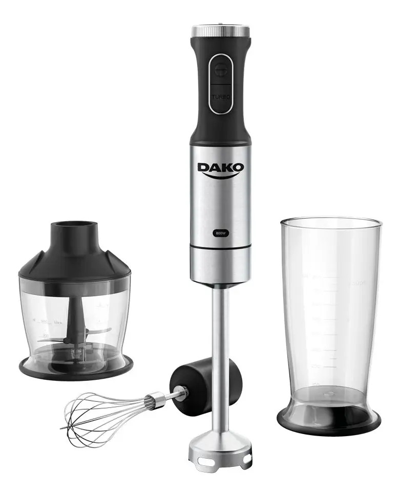 Mixer 3 Em 1 Dako 800w Função Turbo Preto E Inox