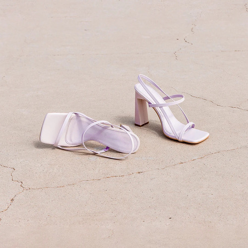 Zapatillas Dama Punta Cuadrada Tiras Delgadas