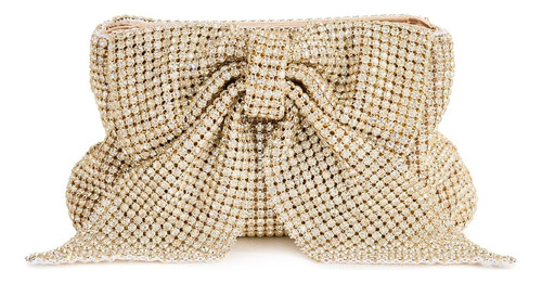 Loeffler Randall Jolene Diamante Bow Clutch Para Mujer, Dora