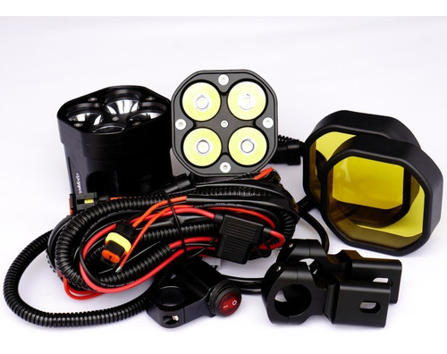 Imagen 2 de 8 de Faros Auxiliares Para Moto Sercomoto Sm4123 4leds 60w