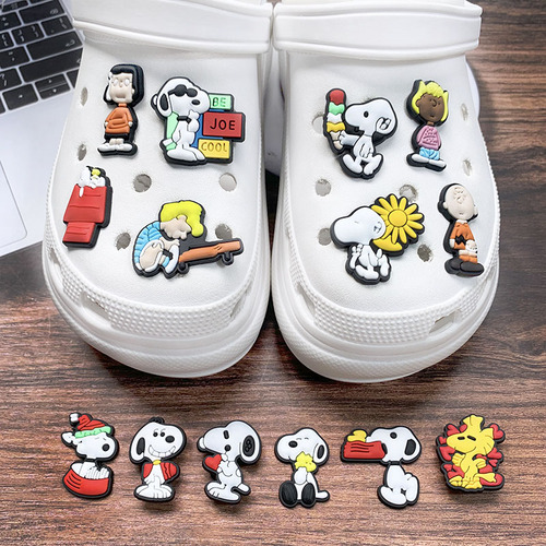 Unisex Pines Decoración De Zapatos Para Peanuts Snoopy 15pcs
